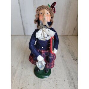Byers Choice school girl caroler vintage bucket‎ merry Xmas decor